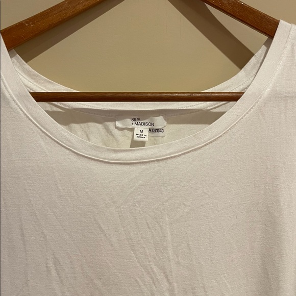 89th + MADISON White Tank Top Shirt with Toe Detail Size Medium - Picture 5 of 5